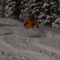 Eugene skiing the powder